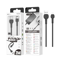 MTK LIGHTNING CABLE TB1246 FOR IPHONE 5-11 2.4A 2M BLACK MTK LIGHTNING CABLE TB1246 FOR IPHONE 5-11 2.4A 2M BLACK